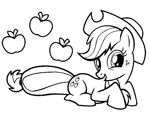 Çocuklar İçin Applejack Boyama Sayfaları 