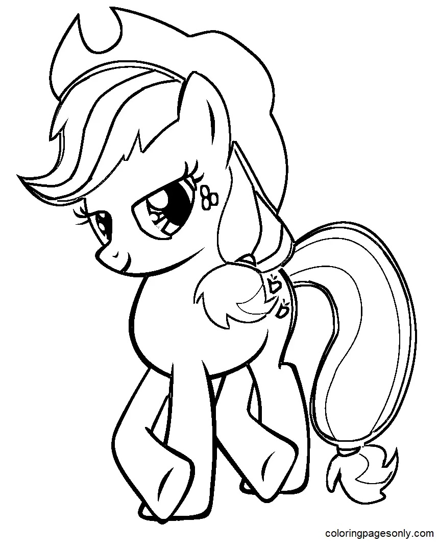 Çocuklar İçin Applejack Boyama Sayfaları 