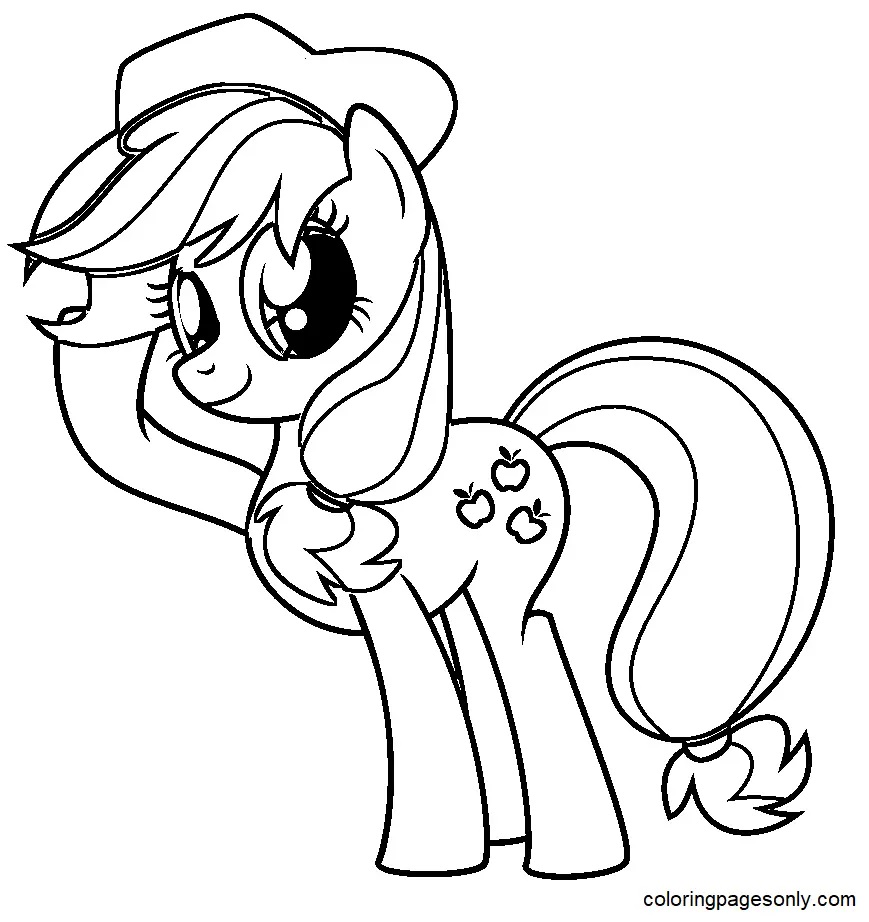 Çocuklar İçin Applejack Boyama Sayfaları 