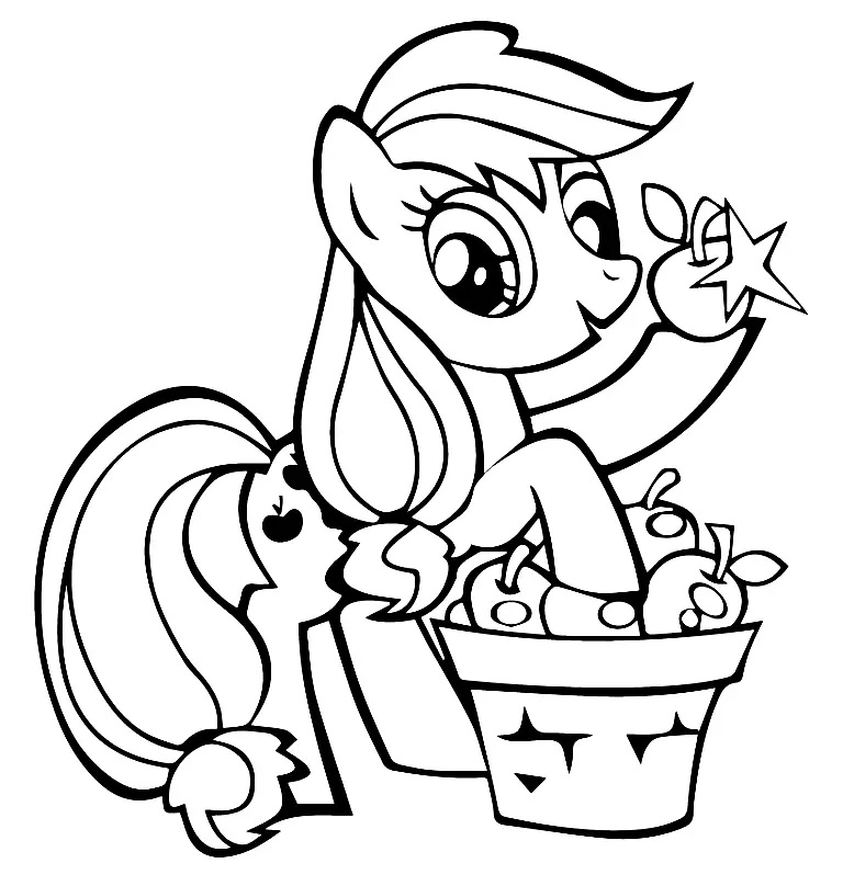 Çocuklar İçin Applejack Boyama Sayfaları 