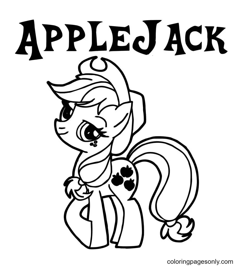 Çocuklar İçin Applejack Boyama Sayfaları 