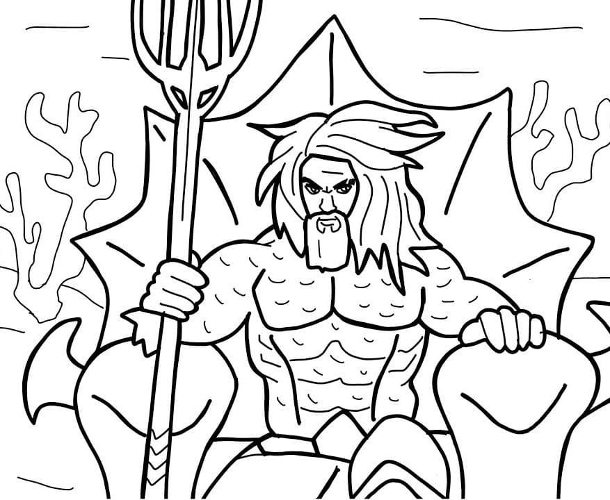 Çocuklar İçin Aquaman Boyama Sayfaları 