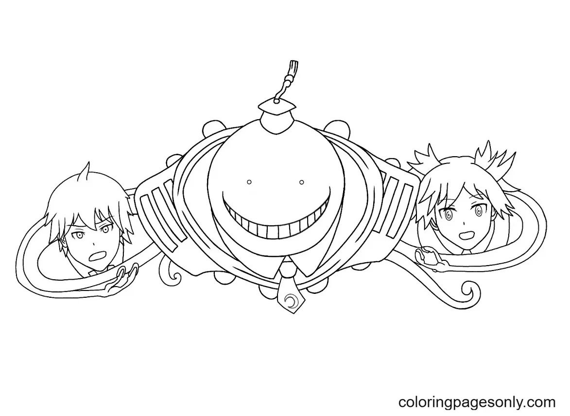 Çocuklar İçin Assassination Classroom Boyama Sayfaları 