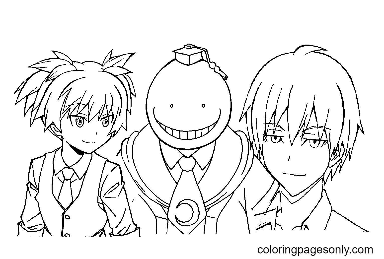 Çocuklar İçin Assassination Classroom Boyama Sayfaları 