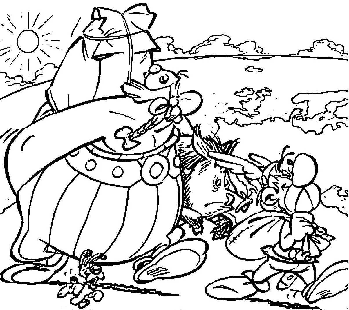 Çocuklar İçin Asterix Boyama Sayfaları 