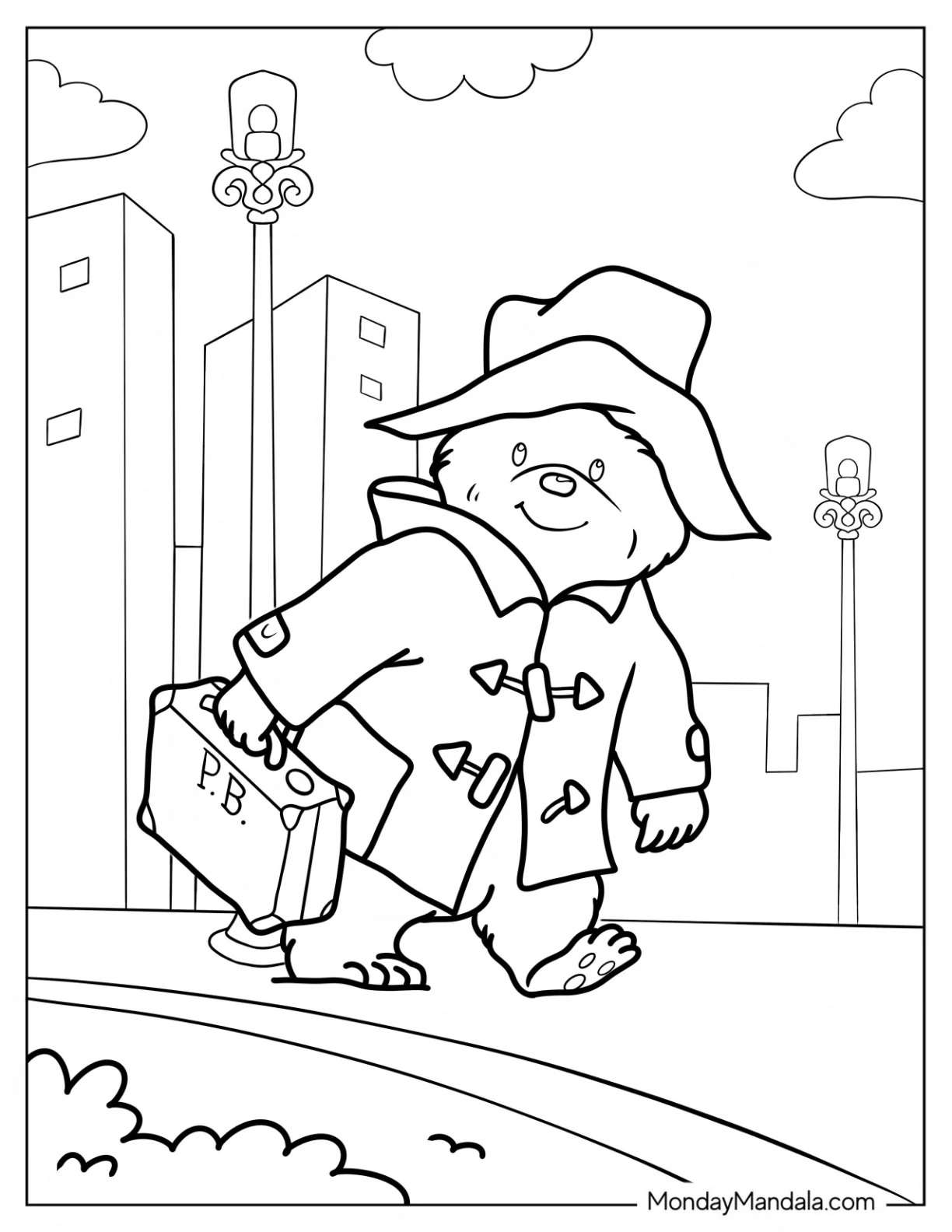 Çocuklar İçin Ayı paddington Boyama Sayfaları 