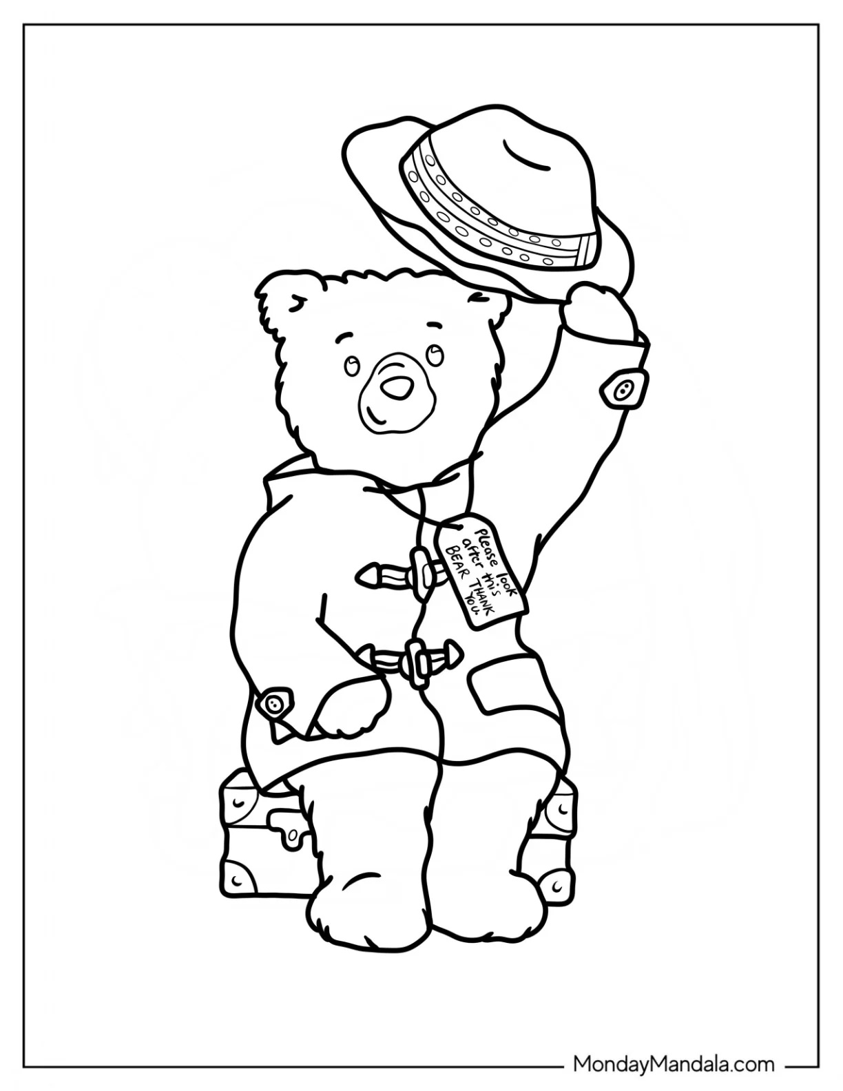 Çocuklar İçin Ayı paddington Boyama Sayfaları 