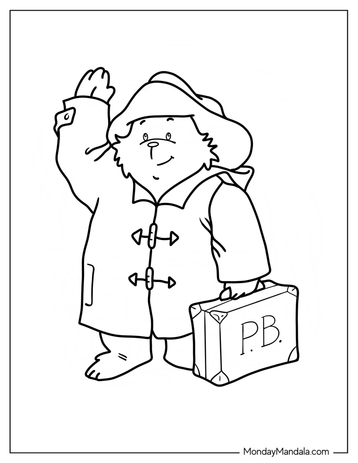Çocuklar İçin Ayı paddington Boyama Sayfaları 