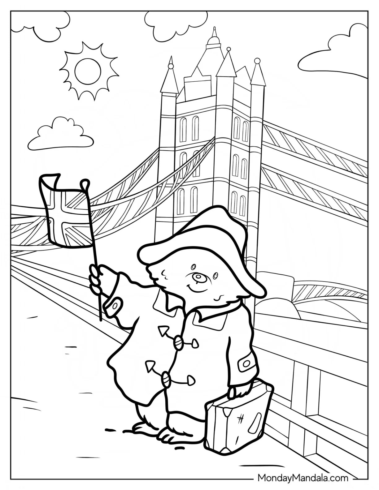 Çocuklar İçin Ayı paddington Boyama Sayfaları 