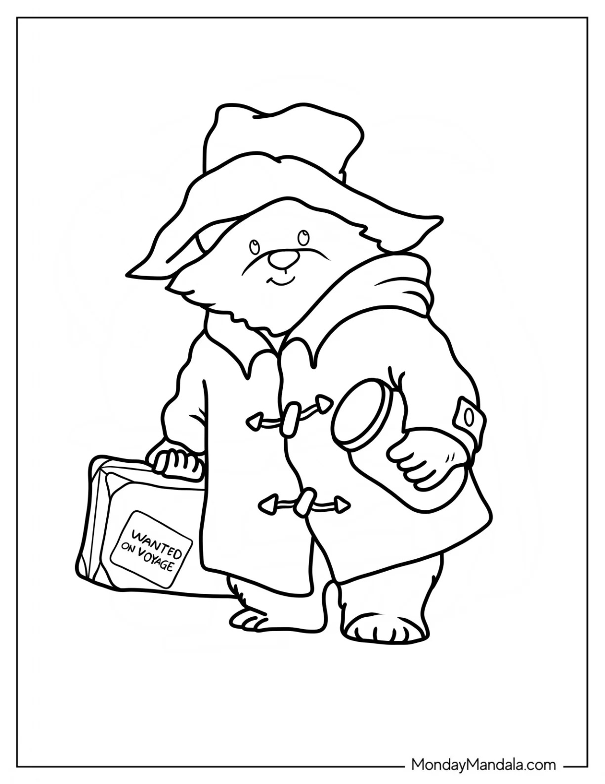 Çocuklar İçin Ayı paddington Boyama Sayfaları 