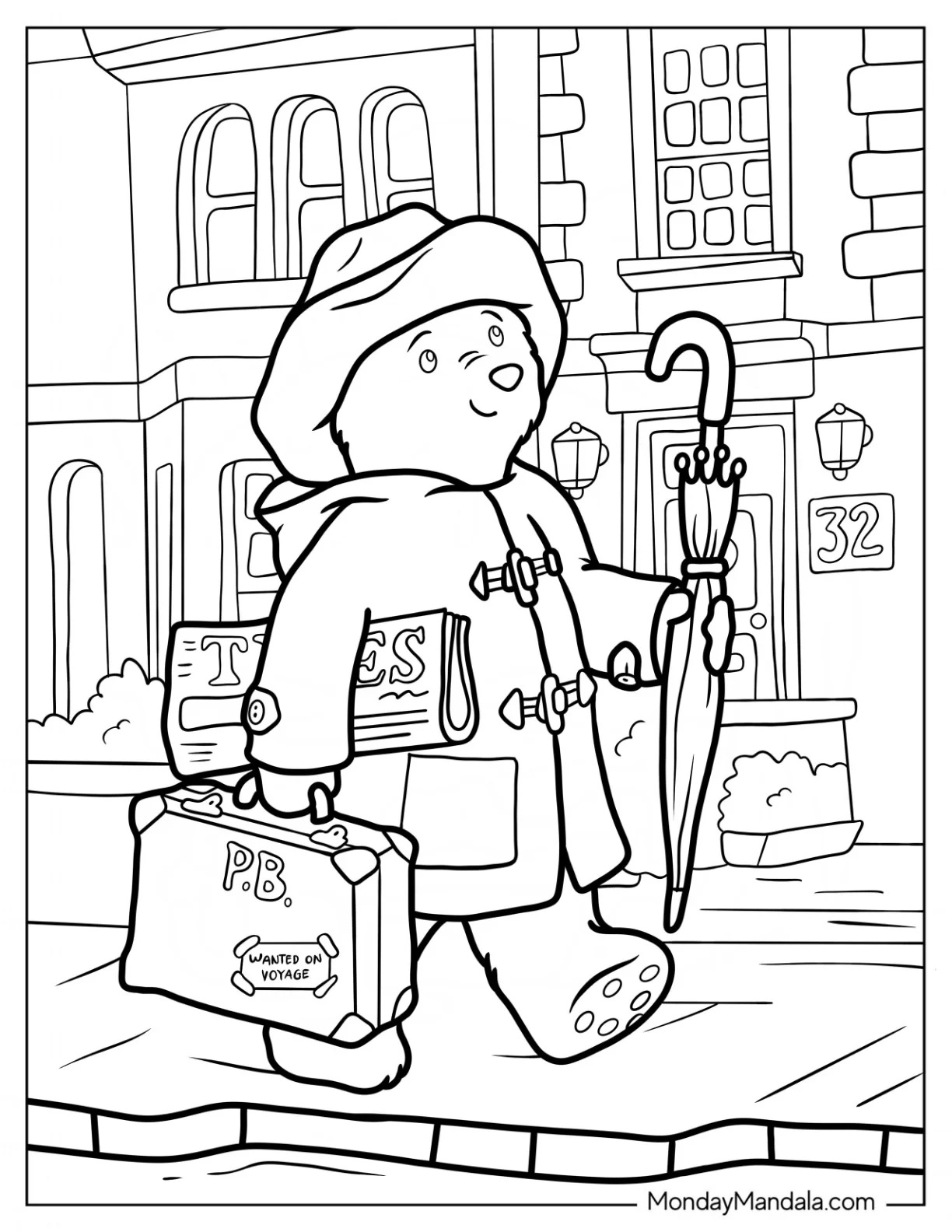 Çocuklar İçin Ayı paddington Boyama Sayfaları 