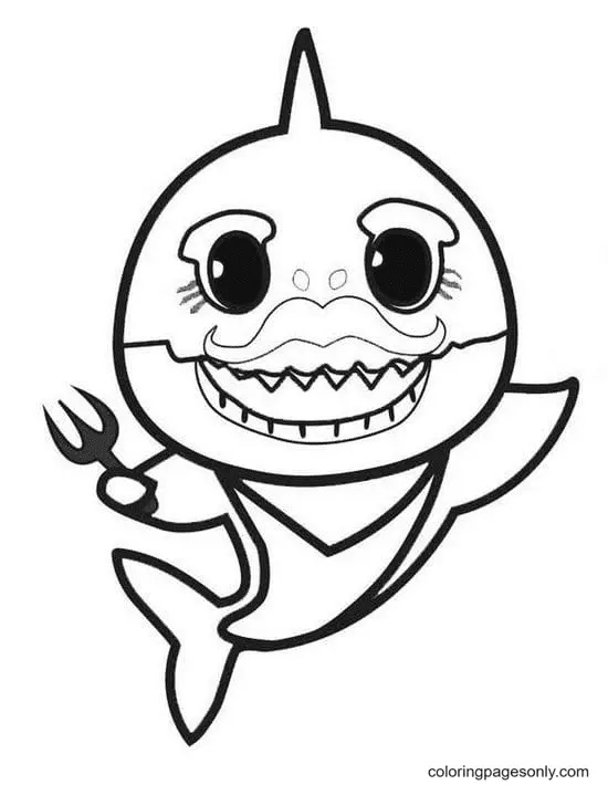Çocuklar İçin Baby Shark Boyama Sayfaları 