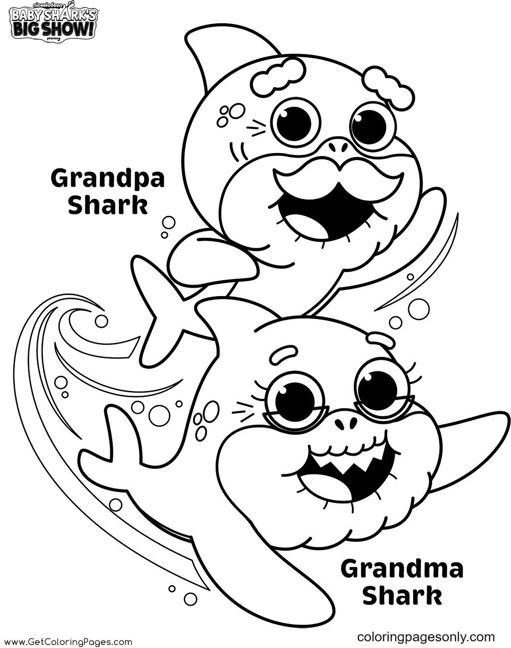 Çocuklar İçin Baby Shark Boyama Sayfaları 