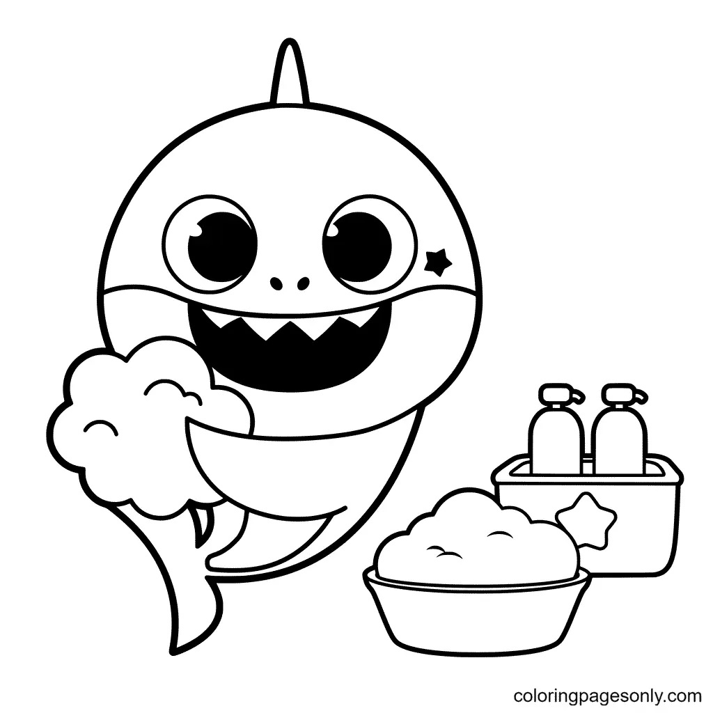 Çocuklar İçin Baby Shark Boyama Sayfaları 