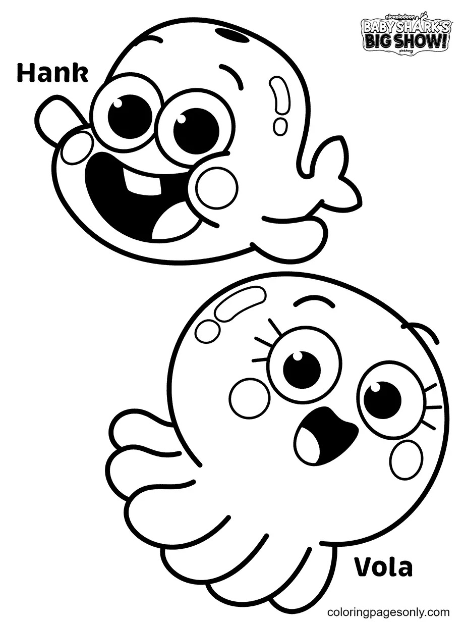 Çocuklar İçin Baby Shark Boyama Sayfaları 