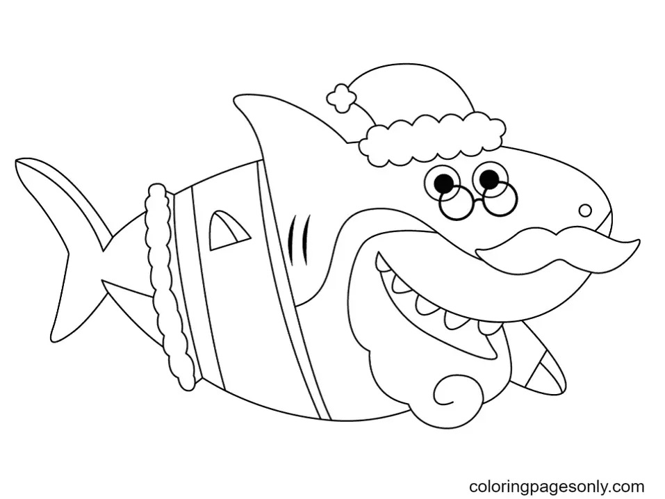 Çocuklar İçin Baby Shark Boyama Sayfaları 