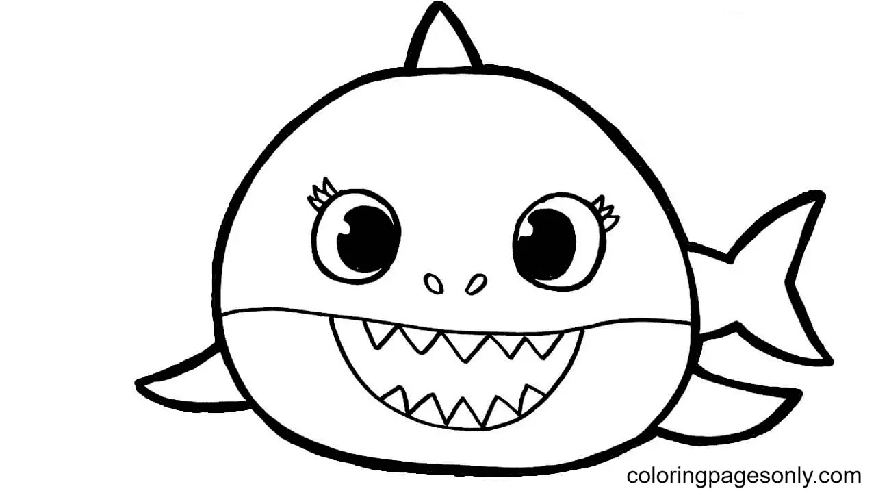 Çocuklar İçin Baby Shark Boyama Sayfaları 