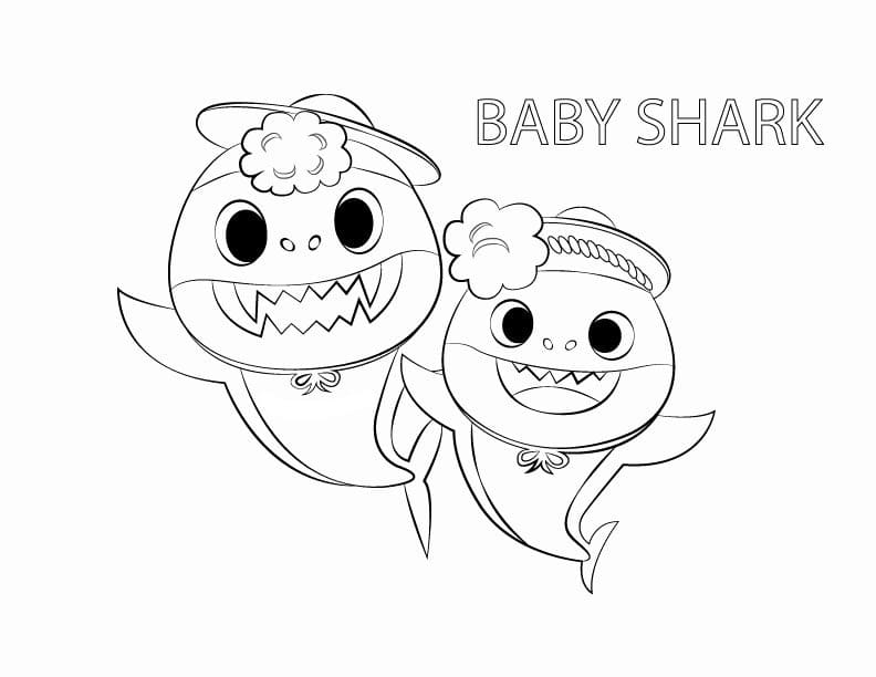 Çocuklar İçin Baby Shark Boyama Sayfaları 