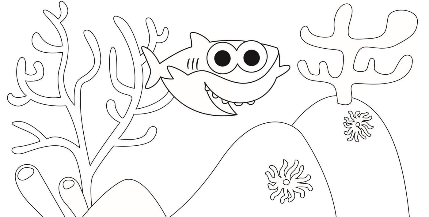 Çocuklar İçin Baby Shark Boyama Sayfaları 