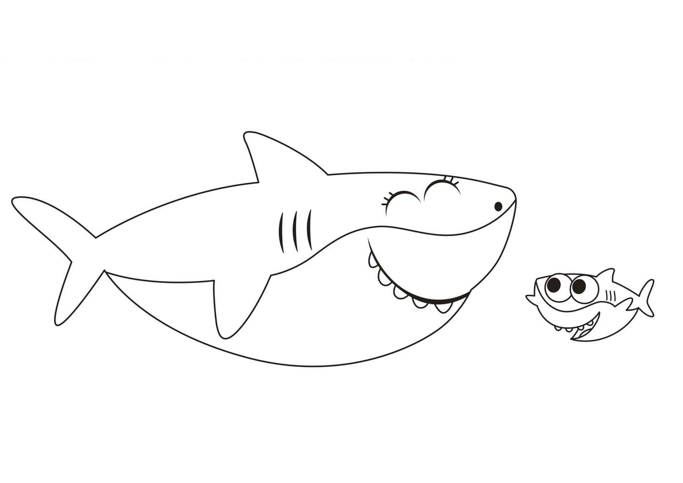 Çocuklar İçin Baby Shark Boyama Sayfaları 