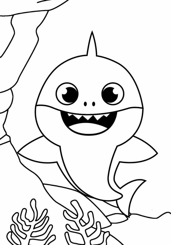 Çocuklar İçin Baby Shark Boyama Sayfaları 