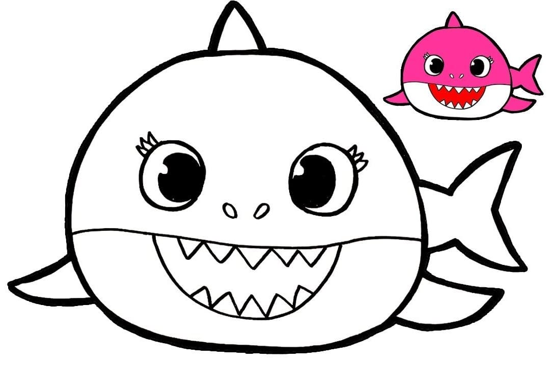 Çocuklar İçin Baby Shark Boyama Sayfaları 