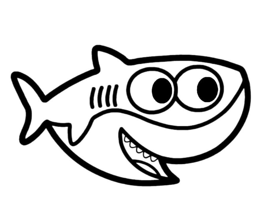 Çocuklar İçin Baby Shark Boyama Sayfaları 