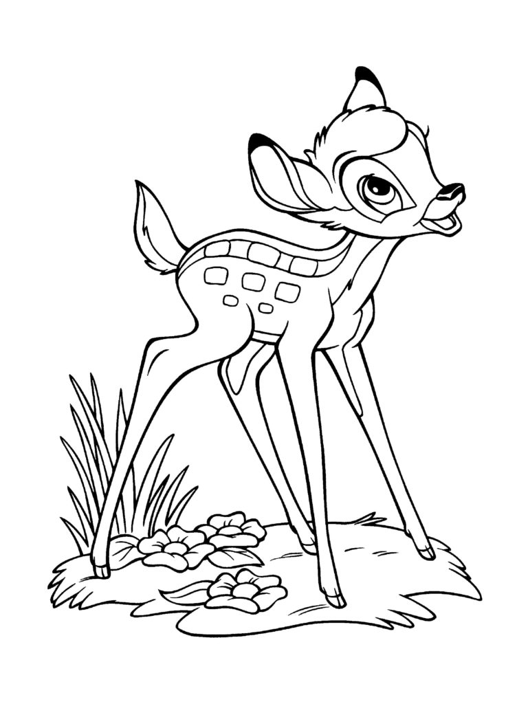 Çocuklar İçin Bambi Boyama Sayfaları 