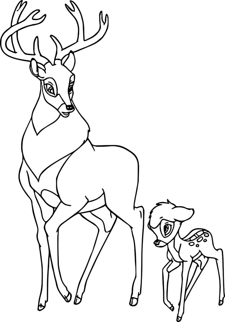 Çocuklar İçin Bambi Boyama Sayfaları 