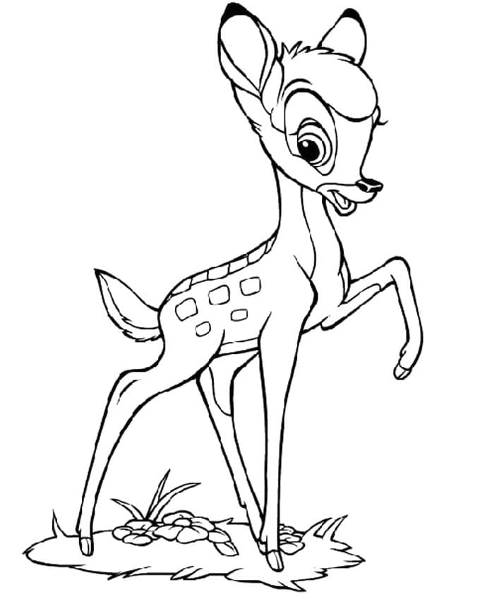 Çocuklar İçin Bambi Boyama Sayfaları 