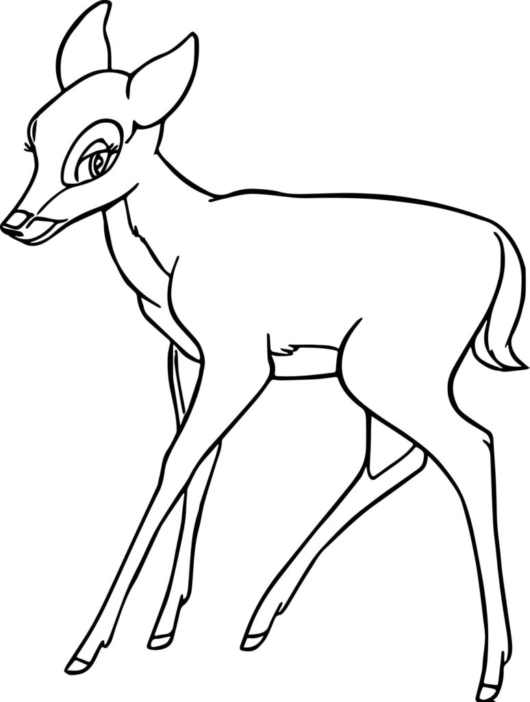 Çocuklar İçin Bambi Boyama Sayfaları 