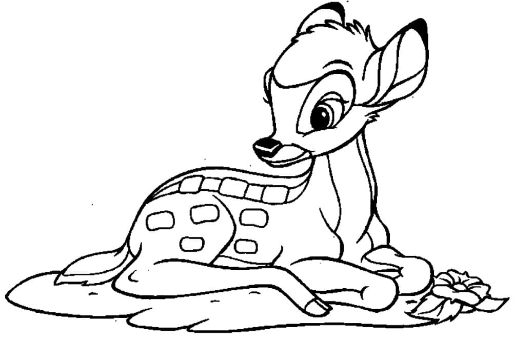 Çocuklar İçin Bambi Boyama Sayfaları 