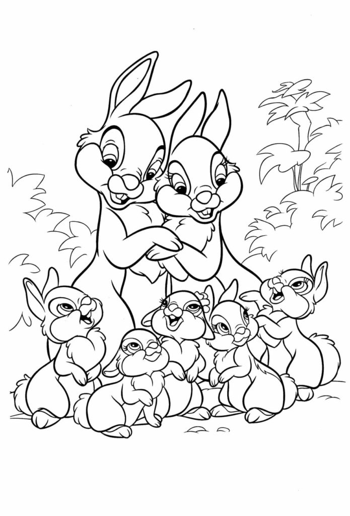 Çocuklar İçin Bambi Boyama Sayfaları 