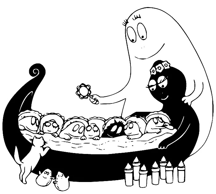 Çocuklar İçin Barbapapa Boyama Sayfaları 
