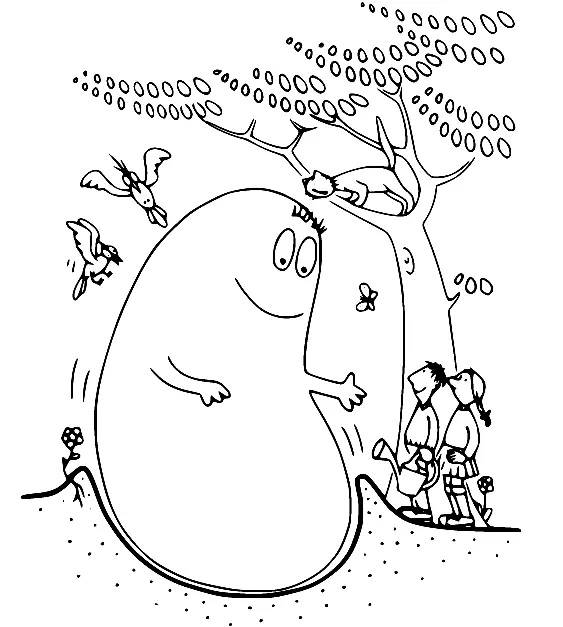 Çocuklar İçin Barbapapa Boyama Sayfaları 