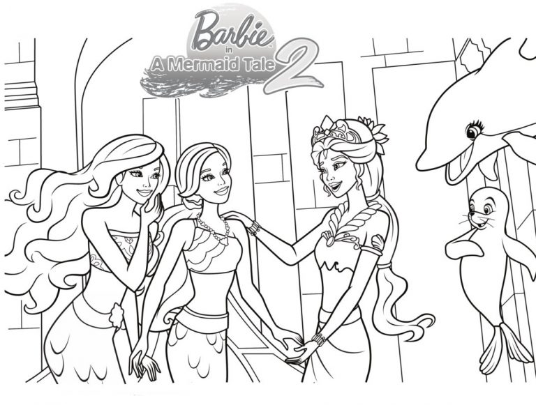 Çocuklar İçin Barbie Deniz Kızı Boyama Sayfaları 