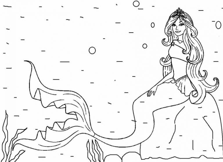 Çocuklar İçin Barbie Deniz Kızı Boyama Sayfaları 