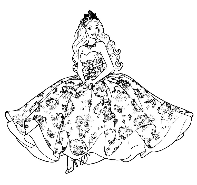 Çocuklar İçin Barbie Boyama Sayfaları 