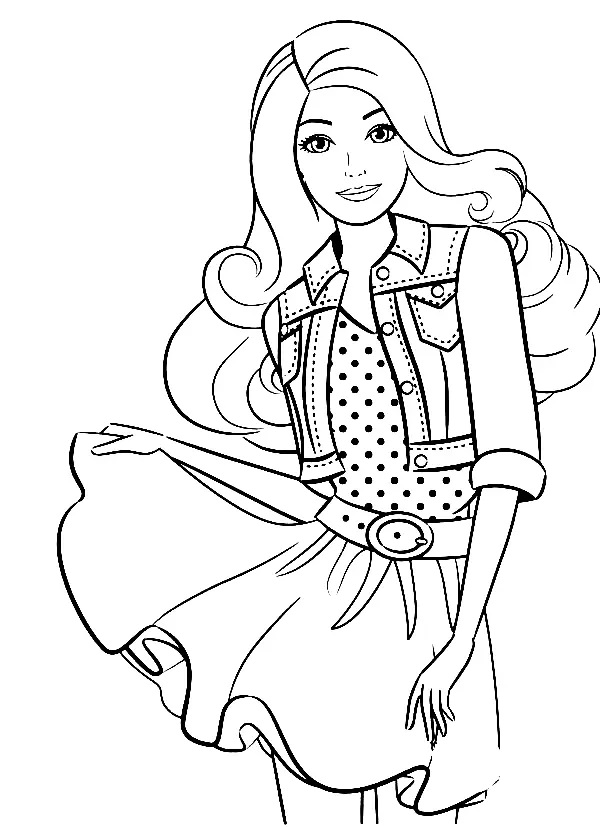 Çocuklar İçin Barbie Boyama Sayfaları 