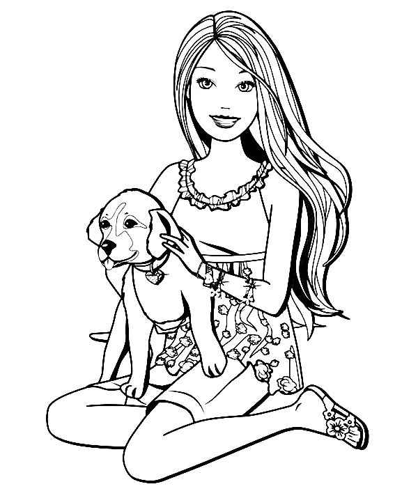 Çocuklar İçin Barbie Boyama Sayfaları 