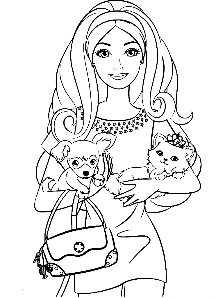 Çocuklar İçin Barbie Boyama Sayfaları 