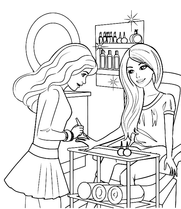 Çocuklar İçin Barbie Boyama Sayfaları 