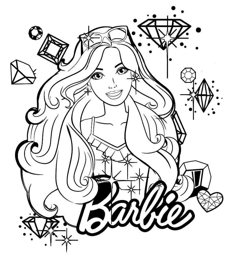 Çocuklar İçin Barbie Boyama Sayfaları 