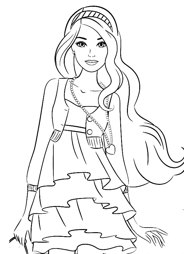 Çocuklar İçin Barbie Boyama Sayfaları 