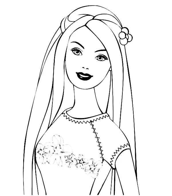 Çocuklar İçin Barbie Boyama Sayfaları 