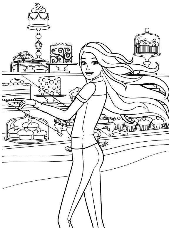 Çocuklar İçin Barbie Boyama Sayfaları 