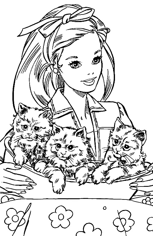 Çocuklar İçin Barbie Boyama Sayfaları 