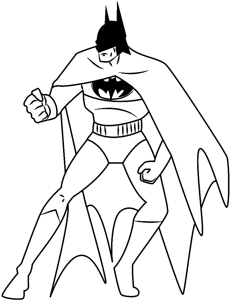 Çocuklar İçin Batman Boyama Sayfaları 