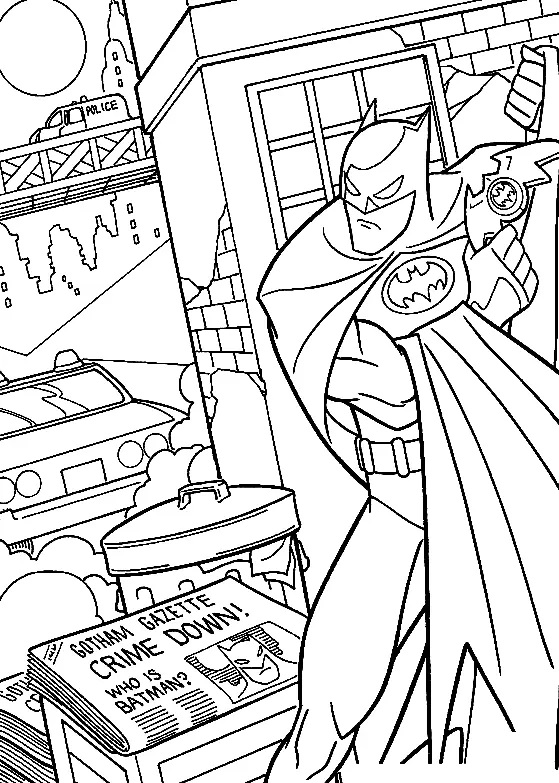 Çocuklar İçin Batman Boyama Sayfaları 