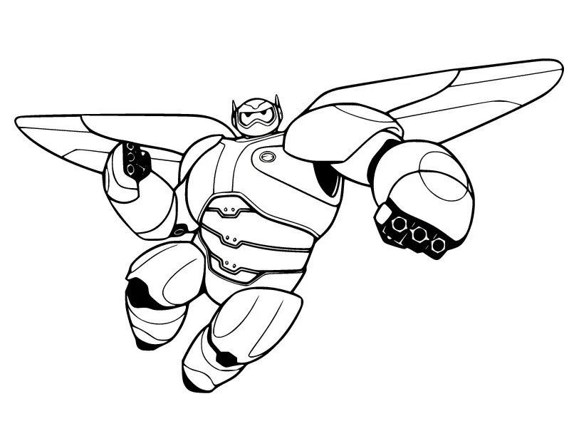 Çocuklar İçin BayMax Boyama Sayfaları 